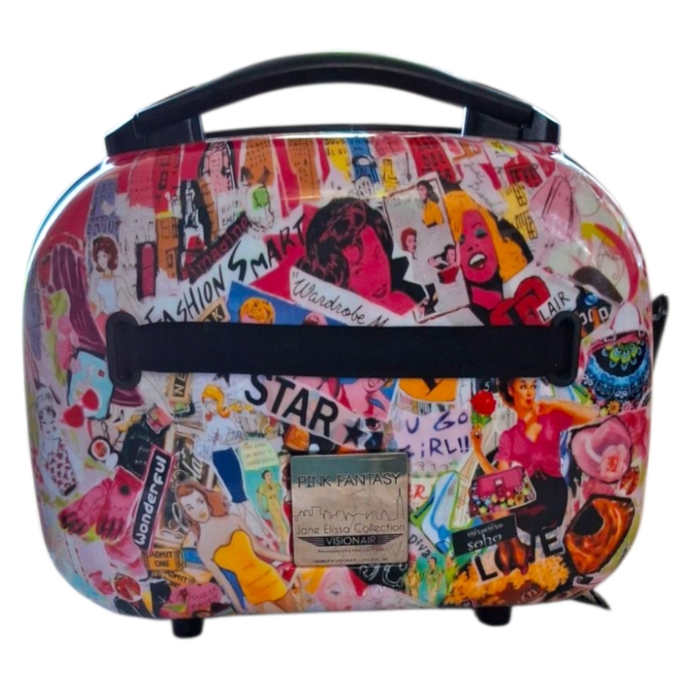 Visionair PINK FANTASY Jane Elissa c2014 Hardcase Cosmetic Travel Bag